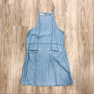 halter denim dress